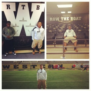 Estrada (white hoodie) and Seabury (dark hoodie) at Western Michigan. (Photos submitted by: Mitchell Estrada) 