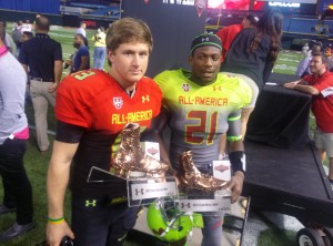 QB Sean White won the Team Highlight MVP Award for his performance in the 2014 Under Armour All-America Game. Photo By Joshua Wilson