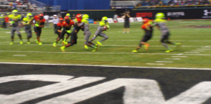 Dalvin Cook runs towards the end zone during the 2014 Under Armour All-America game. Photo By Joshua Wilson