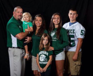 Venice Head Coach John Peacock (left) and his family. (Photo Credit: John Peacock)