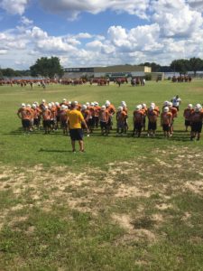 The offensive and defensive lines for the Golden Eagles participated in the Down and Dirty camp this summer (Photo Credit: Bill Kramer)