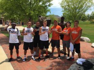 Members of the University Titans football team took part at a camp at Mercer this summer. (Photo Credit: University Titans Football)