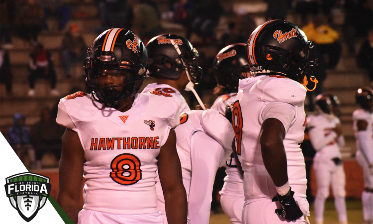 Hawthorne is one of eight teams left in Class 1R with a chance of a berth in the state semifinals on the line this week for Thanksgiving playoff football. Hawthorne currently holds the top ranking in Class 1R and a win would guarantee them a home game in the state semifinals [Joshua Wilson/FloridaHSFootball.com]