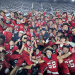 The Columbus Explorers hold poses with the Class 4M State Championship trophy after defeating Apopka 16-13 in overtime on Saturday, December 17, 2022 at DRV PNK Stadium in Fort Lauderdale, Fla. [Joshua Wilson/FloridaHSFootball.com]