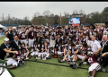 First Baptist (Naples) posses with the 2022 FHSAA Class 1S State Championship trophy after defeating Trinity Catholic (Ocala) 21-3 on Saturday, December 10, 2022 at Gene Cox Stadium in Tallahassee, Fla. [Joshua Wilson/FloridaHSFootball.com]