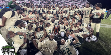 Miami Central captured the Class 2M State Championship on Friday, December 16, 2022 at DRV PNK Stadium in Fort Lauderdale, Fla. The Rockets also become the first team in Florida history to win four straight state championships - twice. [Joshua Wilson/FloridaHSFootball.com]