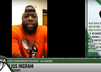 Hawthorne Head Coach Cornelius Ingram talks to FloridaHSFootball.com Founder & Publisher Joshua Wilson about his team's upcoming appearance in the Class 1R State Championship game. [Joshua Wilson/FloridaHSFootball.com]