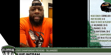 Hawthorne Head Coach Cornelius Ingram talks to FloridaHSFootball.com Founder & Publisher Joshua Wilson about his team's upcoming appearance in the Class 1R State Championship game. [Joshua Wilson/FloridaHSFootball.com]
