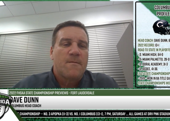 Columbus HC Dave Dunn talks to FloridaHSFootball.com Founder & Publisher Joshua Wilson about his team's upcoming appearance in the Class 2M State Championship game. [Joshua Wilson/FloridaHSFootball.com]