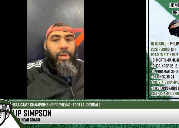 Homestead Head Coach Philip Simpson talks to FloridaHSFootball.com Founder & Publisher Joshua Wilson about his team's upcoming appearance in the Class 3M State Championship game. [Joshua Wilson/FloridaHSFootball.com]