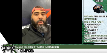 Homestead Head Coach Philip Simpson talks to FloridaHSFootball.com Founder & Publisher Joshua Wilson about his team's upcoming appearance in the Class 3M State Championship game. [Joshua Wilson/FloridaHSFootball.com]