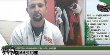 Northview Head Coach Wes Summerford talks to FloridaHSFootball.com Founder & Publisher Joshua Wilson about his team's upcoming appearance in the Class 1R State Championship game. [Joshua Wilson/FloridaHSFootball.com]