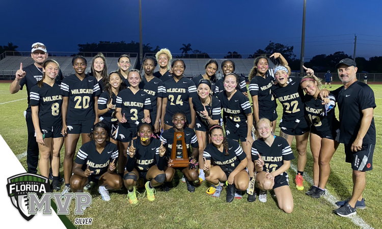 Defending Class 2A state champion Western is heading to Jacksonville for the third straight year to compete in the FHSAA Flag Football State Championships after defeating St. Thomas Aquinas on Monday night. [Photo via @principalarrojo, Twitter]