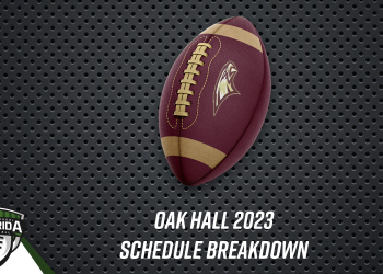 Oak Hall logo football. [Graphic Credit: Christopher Lyke/FloridaHSFootball.com]