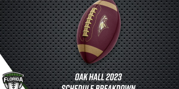 Oak Hall logo football. [Graphic Credit: Christopher Lyke/FloridaHSFootball.com]