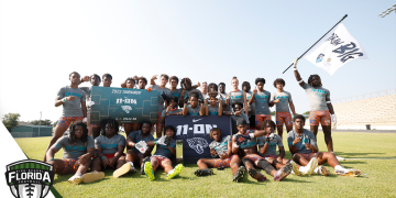 Escambia went home as champions for the Jacksonville Jaguars Panhandle Nike 11-On Tournament at Choctawhatchee High School in Fort Walton Beach, Fla. on Thu. July 20, 2023. [Photo courtesy of the Jacksonville Jaguars Community Foundation]