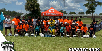 The Hawthorne Hornets football team was surprised with 60 all-new white helmets by the Jacksonville Jaguars and Gatorade on Thu. August 3, 2023 at Hawthorne Middle/High School in Hawthorne, Fla. [Joshua Wilson/FloridaHSFootball.com]