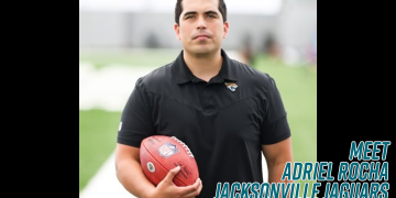 Adriel Rocha has been with the Jacksonville Jaguars since 2016 and was promoted to Vice President of Community Impact & Football Development [Submitted Photo by the Jacksonville Jaguars]