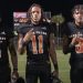 Lake Wales athletes Johnquae Richardson, Messiah Marlow, and Gary Love pose after beating Sebring 7-0 in Week 3 action. [@H2_Recruiting/X]