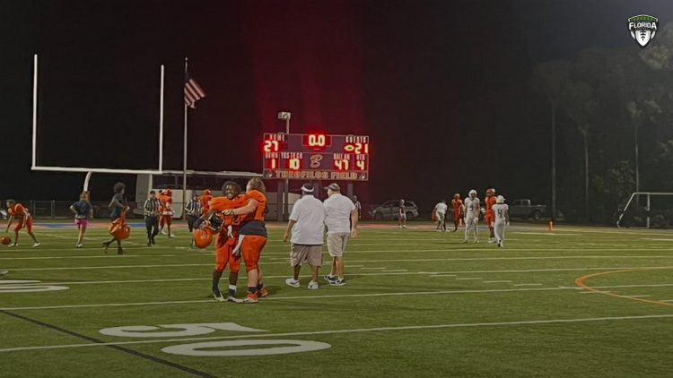 Benjamin (Palm Beach Gardens) picked up a huge win over Florida Top 25 Clearwater Academy International in Week 3. [@TBSAthletics1/X]