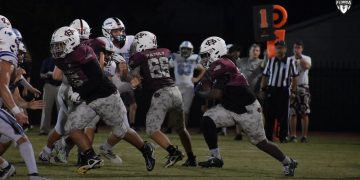 Oak Hall RB Abram Jerkins carries the ball for the Eagles in their 70-14 victory over Seven Rivers Christian (Lecanto) on Fri. Sept. 8, 2023 [Joshua Wilson/FloridaHSFootball.com]