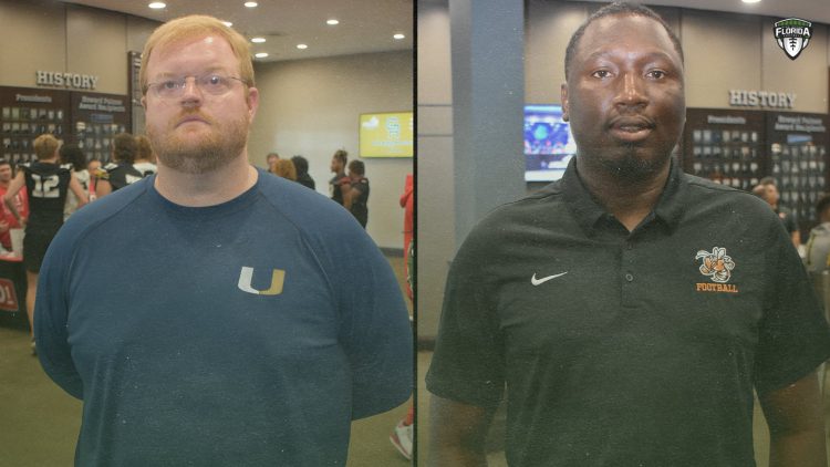 Mark Barrett (left) and Stephen Moffett (right) stepped down as the head coaches at University (Orlando) and Leesburg respectively. [Joshua Wilson/FloridaHSFootball.com]