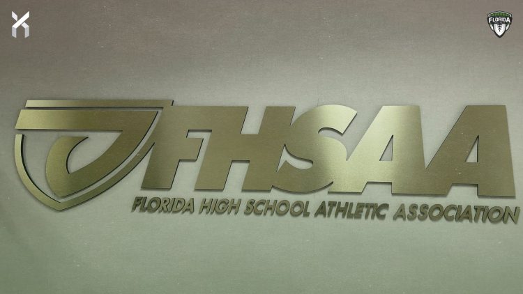 FHSAA Logo at the Robert W. Hughes FHSAA Building in Gainesville, Fla. [Joshua Wilson/FloridaHSFootball.com]