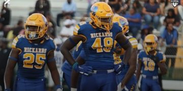 Jalen Wiggins, Rickards (Tallahassee) who just recently committed to the Florida Gators was among some of the best defensive linemen performers form the Panhandle in 2023. [Photo Credit: Hudl]