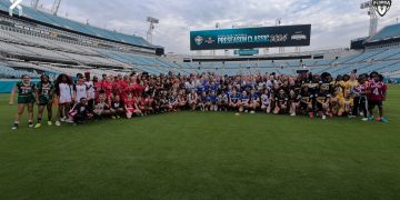 The Jacksonville Jaguars hosted nearly 50 girls flag football teams with over 1,000 athletes over the weekend for their 2024 Jaguars PREP Girls Flag Football Preseason Classic at EverBank Stadium in Jacksonville, Fla. [Joshua Wilson/FloridaHSFootball.com]