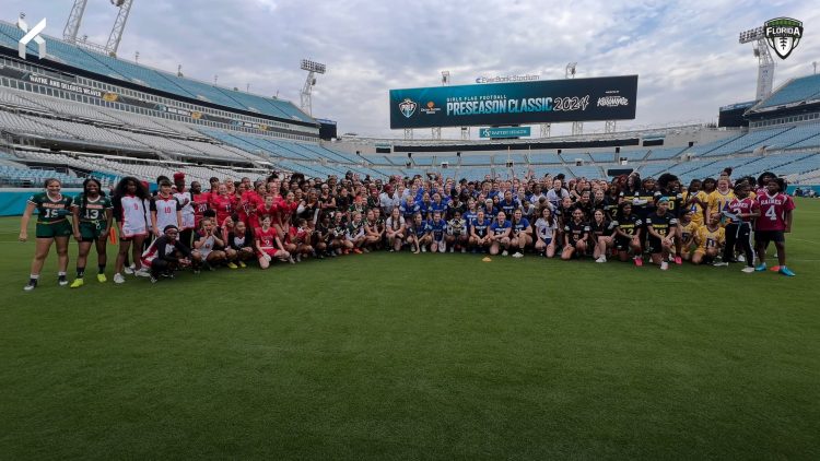 The Jacksonville Jaguars hosted nearly 50 girls flag football teams with over 1,000 athletes over the weekend for their 2024 Jaguars PREP Girls Flag Football Preseason Classic at EverBank Stadium in Jacksonville, Fla. [Joshua Wilson/FloridaHSFootball.com]