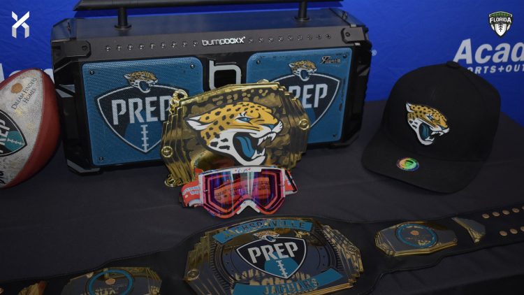 Jaguars PREP display at the 2024 Jaguars All-PREP Flag Football recognition event held at Academy Sports + Outdoors on Southside Blvd. on Wed. May 8, 2024, in Jacksonville, Fla. [Joshua Wilson/FloridaHSFootball.com]