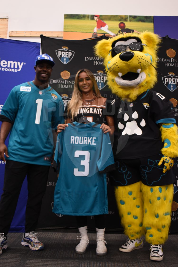 ATH Gaby Rourke, Atlantic Coast (Jacksonville) at the 2024 Jaguars All-PREP Flag Football recognition event held at Academy Sports + Outdoors on Southside Blvd. on Wed. May 8, 2024, in Jacksonville, Fla. [Joshua Wilson/FloridaHSFootball.com]