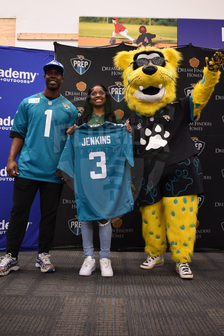 ATH London Jenkins, Fleming Island at the 2024 Jaguars All-PREP Flag Football recognition event held at Academy Sports + Outdoors on Southside Blvd. on Wed. May 8, 2024, in Jacksonville, Fla. [Joshua Wilson/FloridaHSFootball.com]