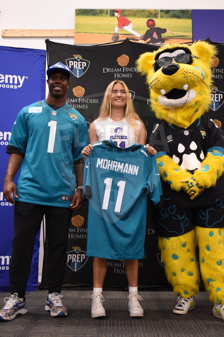 ATH Ashley Mohrman, Fletcher (Nepturne Beach) at the 2024 Jaguars All-PREP Flag Football recognition event held at Academy Sports + Outdoors on Southside Blvd. on Wed. May 8, 2024, in Jacksonville, Fla. [Joshua Wilson/FloridaHSFootball.com]