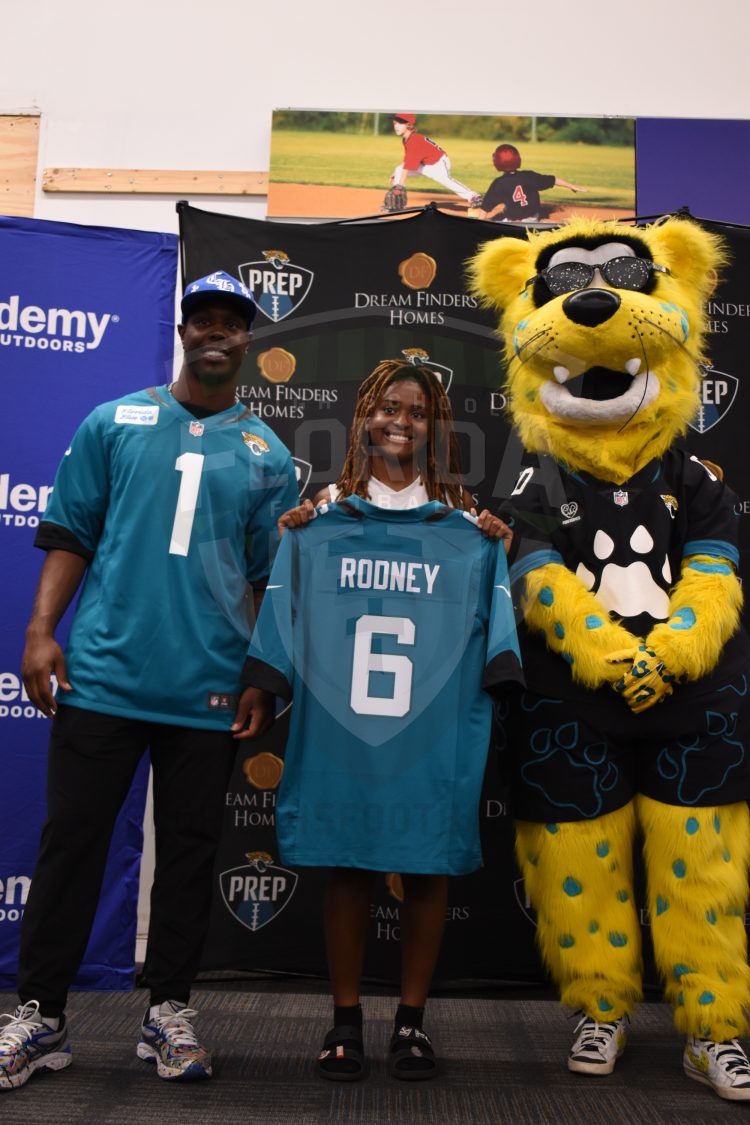 WR Katie Rodney, Fletcher (Nepturne Beach) at the 2024 Jaguars All-PREP Flag Football recognition event held at Academy Sports + Outdoors on Southside Blvd. on Wed. May 8, 2024, in Jacksonville, Fla. [Joshua Wilson/FloridaHSFootball.com]