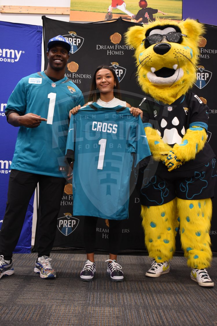 QB Jasmine Cross, Fletcher (Neptune Beach) at the 2024 Jaguars All-PREP Flag Football recognition event held at Academy Sports + Outdoors on Southside Blvd. on Wed. May 8, 2024, in Jacksonville, Fla. [Joshua Wilson/FloridaHSFootball.com]