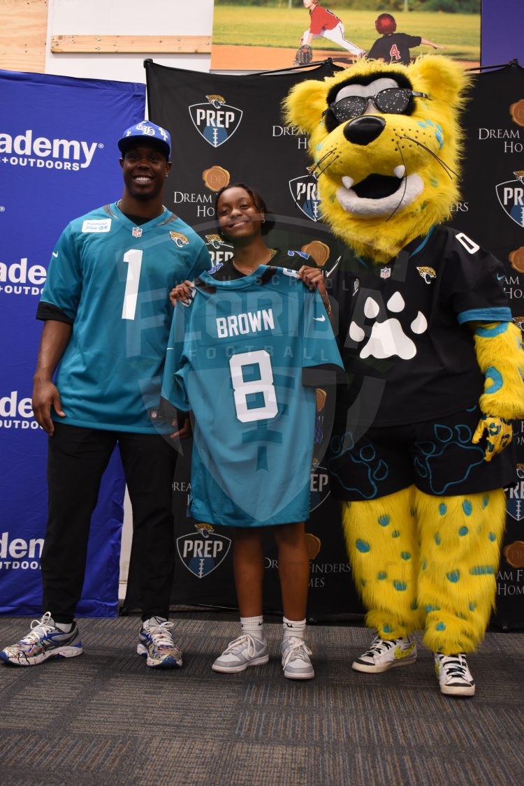 WR/QB/S Courtney Brown, Stanton (Jacksonville) at the 2024 Jaguars All-PREP Flag Football recognition event held at Academy Sports + Outdoors on Southside Blvd. on Wed. May 8, 2024, in Jacksonville, Fla. [Joshua Wilson/FloridaHSFootball.com]