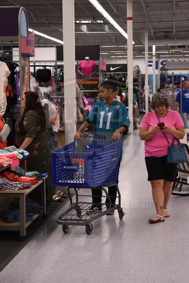 Athletes received a $200 shopping spree to spend on Mother's Day as part of the reward of being named to the 2024 Jaguars All-PREP Flag Foootball team during the 2024 Jaguars All-PREP Flag Football recognition event held at Academy Sports + Outdoors on Southside Blvd. on Wed. May 8, 2024, in Jacksonville, Fla. [Joshua Wilson/FloridaHSFootball.com]