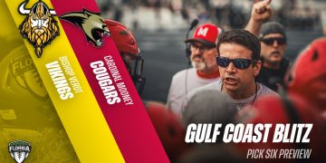 Cardinal Mooney (Sarasota) looks to remain undefeated in Week 5 as they host Bishop Verot (Fort Myers). [Myqueal Lewis/For FloridaHSFootball.com]
