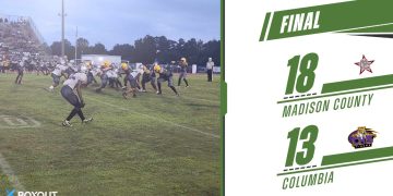 Madison County (Madison) had to keep away Columbia (Lake City) late to earn their third victory of the season at Tiger Stadium in Lake City, Fla. on September 13, 2024. [Hunter Williams/For FloridaHSFootball.com]