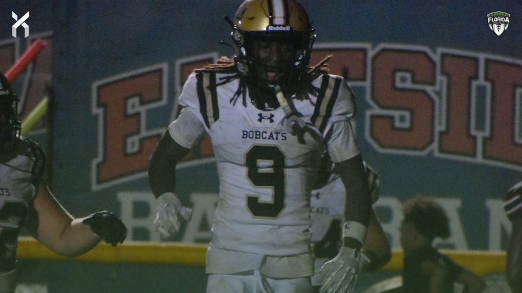 Daionte "DJ" Hicks scores the first of his two touchdowns during the fourth quarter for Buchholz (Gainesville) against city rival Eastside (Gainesville) on Fri. Sept. 6, 2024 at Citizens Field in Gainesville, Fla. [Joshua Wilson/FloridaHSFootball.com]