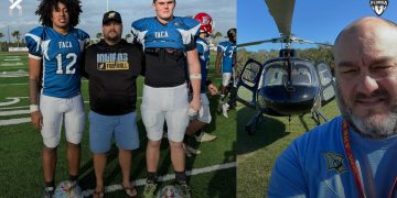 Adam Gore (left) is stepping down at Chiefland after his third stint. Cliff Harrell (right) will be taking over as head coach of the Indians in 2025 [@ChieflandFtbal/X & @CliffHarrell11/X]