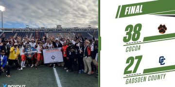 Cocoa clinched their seventh state title in program history in a 38-27 victory over Gadsden County on Thu. Dec. 12, 2024 at South Dade Kia Field at Pitbull Stadium in Miami, Fla. [Joshua Wilson/FloridaHSFootball.com]