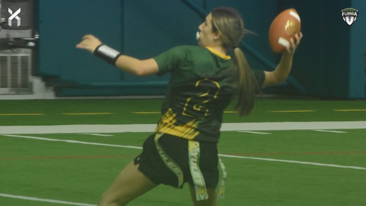 Yulee QB Brooke Reid is one of five players up for Northeast Florida Flag Football Player of the Week for Week 1. [Joshua Wilson/FloridaHSFootball.com]