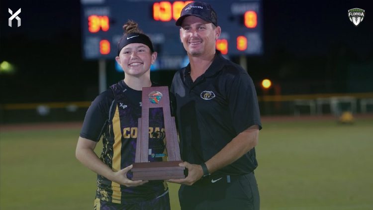 Adrienne Rivera, pictured here after Fort Pierce Central won their second district championship in 2024, is one of five athletes up for Space & Treasure Coast Girls Flag Football Player of the Week for Week 1 [@Adrienne_358/X]