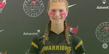 Steinbrenner ATH KK Ramsey is one of five athletes up for Tampa Bay Girls Flag Football Player of the Week for Week 1. [@kkramsey5/Instagram]