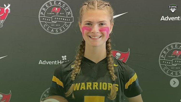 Steinbrenner ATH KK Ramsey is one of five athletes up for Tampa Bay Girls Flag Football Player of the Week for Week 1. [@kkramsey5/Instagram]