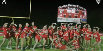 Clearwater Central Catholic won their first flag football game in program history on Thu. Feb. 27, 2025, a 12-0 victory over Indian Rocks Christian (Largo). [Julia Royer/Clearwater Central Catholic]