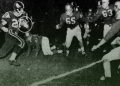 The FHSAA established the first playoff rules for football in 1963 which led to the meeting of Robinson (Tampa) and Coral Gables for the Class AA State Championship in this photo that was published in the now-defunct  Miami News on Sat. Dec. 14, 1963. [Associated Press Wirephoto, The Miami News via Newspapers.com]