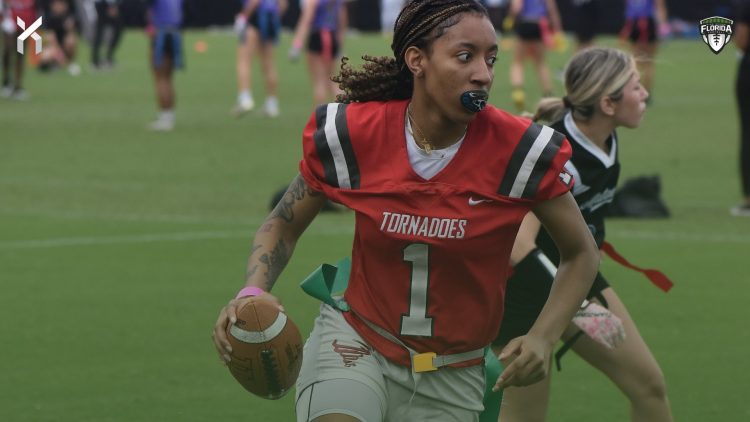 QB/ATH Arnayshia Griffin, Bradford (Starke) is one of five athletes up for vote this week for North Central Florida Girls Flag Football Player of the Week for Week 2 [Joshua Wilson/FloridaHSFootball.com]